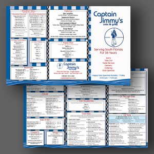 Captain Jimmy's menu