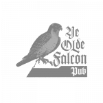 ye olde falcon pub gray scale logo