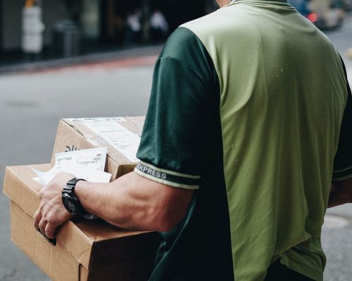 man delivering boxes